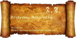 Krchnavy Nikoletta névjegykártya