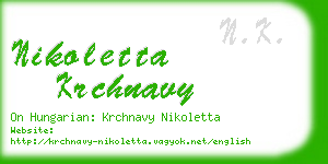 nikoletta krchnavy business card